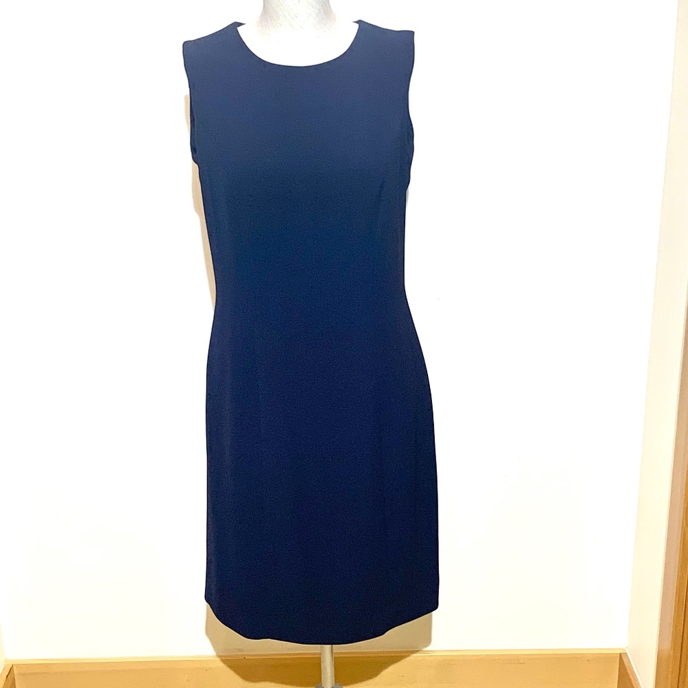 🔴🎉HP‼️ 💥EUC💥 Professional Wear Fully Lined Navy Sheath Dress - Size 6 - Picture 4 of 9